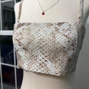 Snake Print Crop Tie Top Small